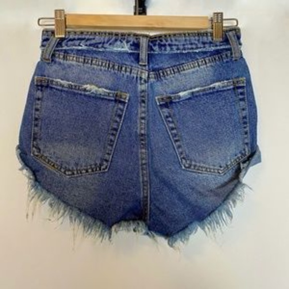 Millennial Pink Shorts Cut Off High Rise Jean - Picture 2 of 7